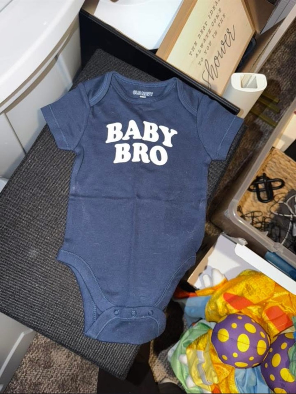 Old Navy Navy Baby Bro Short-Sleeve One-Piece